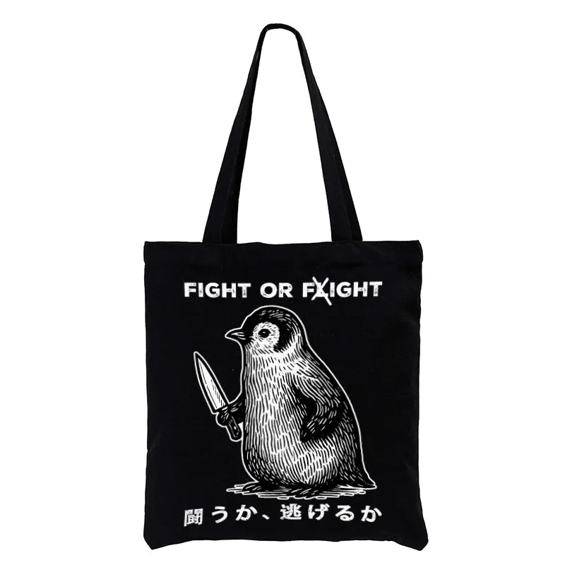 Kyoto-Lion Funny Fight Or Flight Tote Bag
