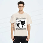 Japanese Vintage Cat T-Shirt for Streetwear