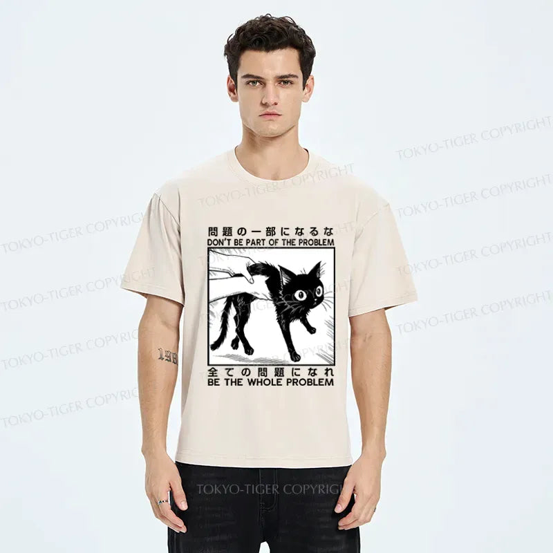 Japanese Vintage Cat T-Shirt for Streetwear