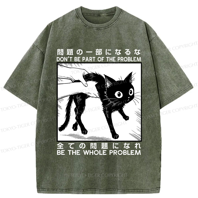 Japanese Vintage Cat T-Shirt for Streetwear