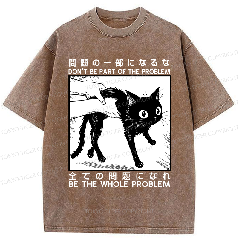 Japanese Vintage Cat T-Shirt for Streetwear