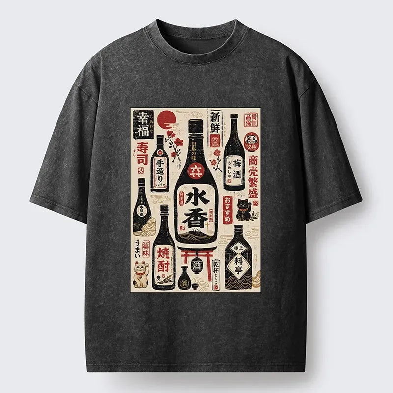 Japanese Washed T-Shirt for Daily Wear