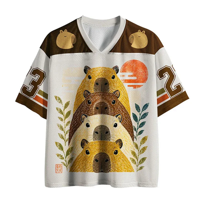 Kyoto-Lion Cute Capybaras Mesh Jersey