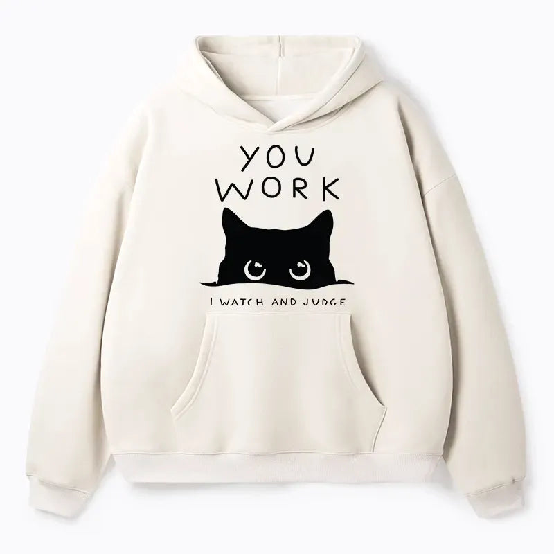 Japanese Cat Spying Hoodie Best Seller