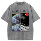Japanese Ukiyo-e Wave T-Shirt for Streetwear