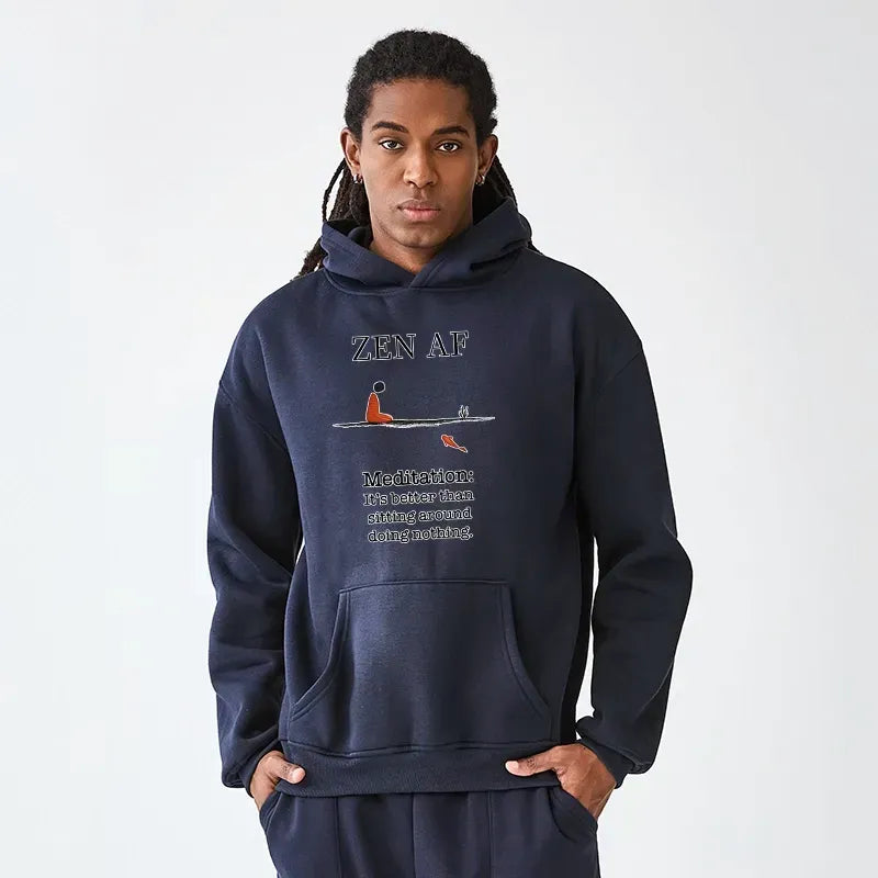 Kyoto-Lion Zen Vibes Only: The Power of Meditation Adult Fleece Hoodie