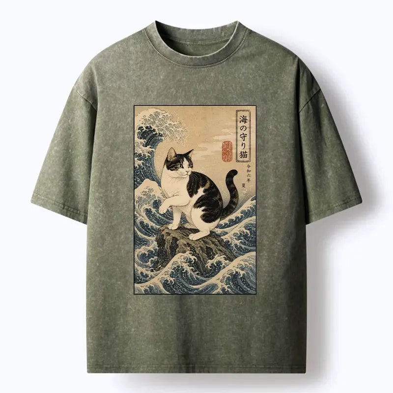 trending ukiyo-e cat shirt