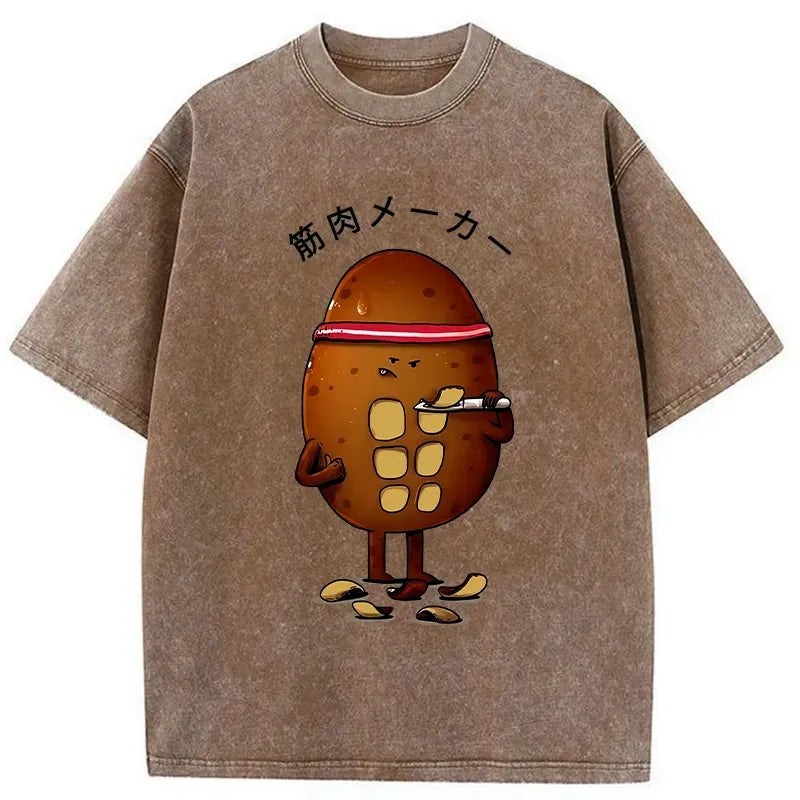 japanese vintage washed t-shirt for men