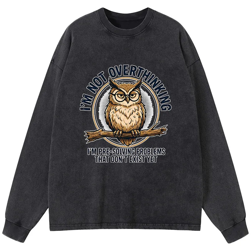 Kyoto-Lion Overthink Master Owl Washed Long Sleeve T-Shirt