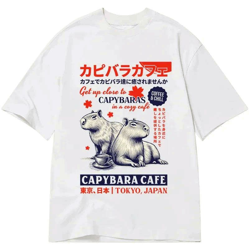 japanese capybara cafe t-shirt