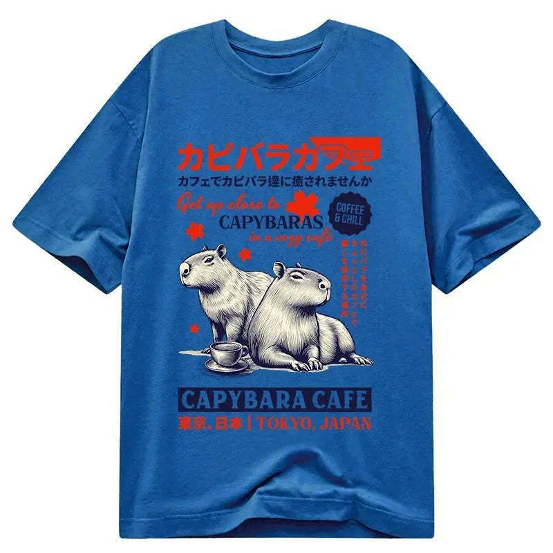 japanese capybara cafe t-shirt