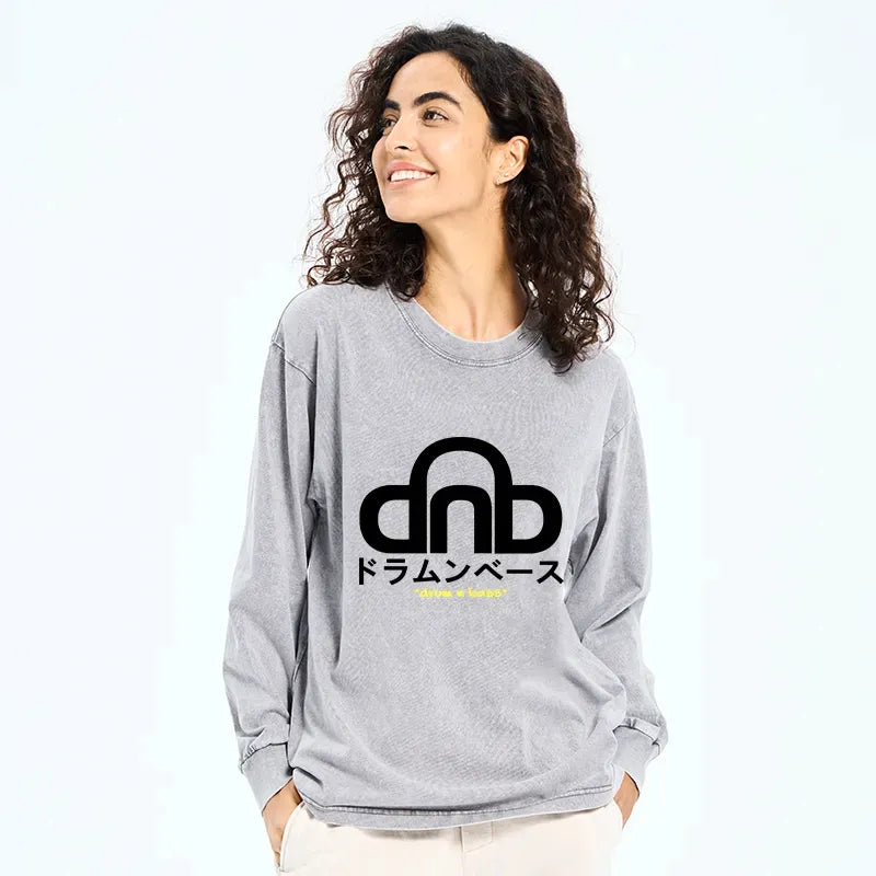 Kyoto-Lion DNB Japan Washed Long Sleeve T-Shirt