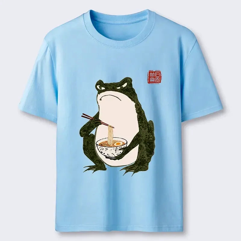 Kyoto-Lion Grumpy Frog Loves Ramen Classic T-Shirt