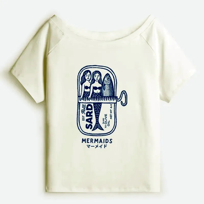 Kyoto-Lion Mermaid Can Off Shoulder T-Shirt