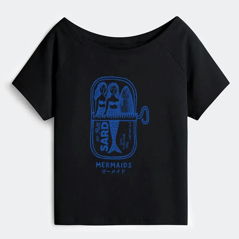 Kyoto-Lion Mermaid Can Off Shoulder T-Shirt