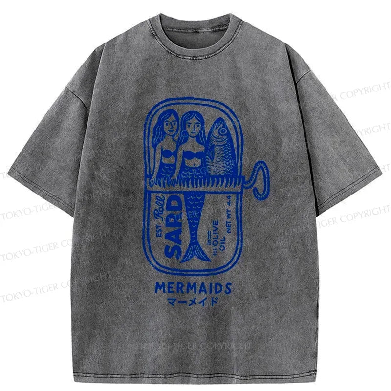 Kyoto-Lion Mermaid Can Washed T-Shirt
