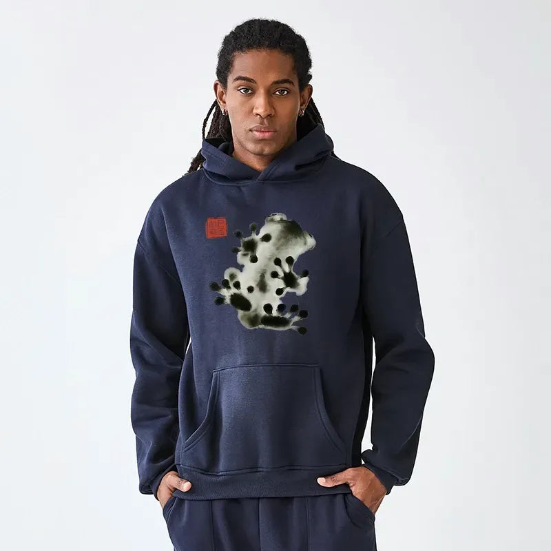 Kyoto-Lion Ink Painting Frog Adult Fleece Hoodie