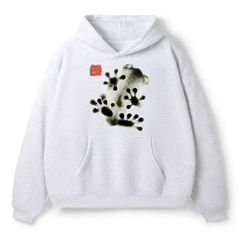 trending japanese frog ink hoodie for unisex