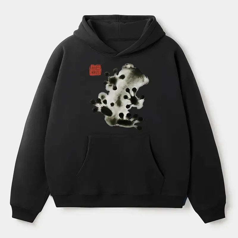 Kyoto-Lion Ink Painting Frog Adult Fleece Hoodie