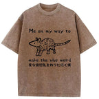 japanese vintage washed t-shirt for streetwear