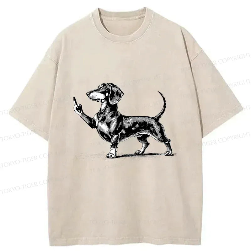 Funny Middle Finger Dachshund Unisex Tee