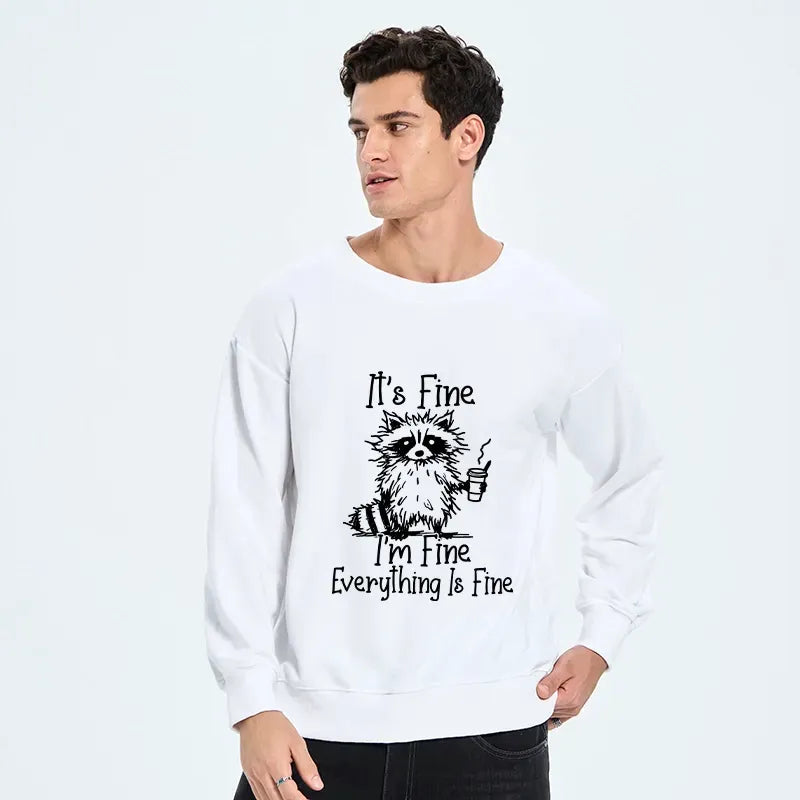 classic raccoon meme sweatshirt for daily wear