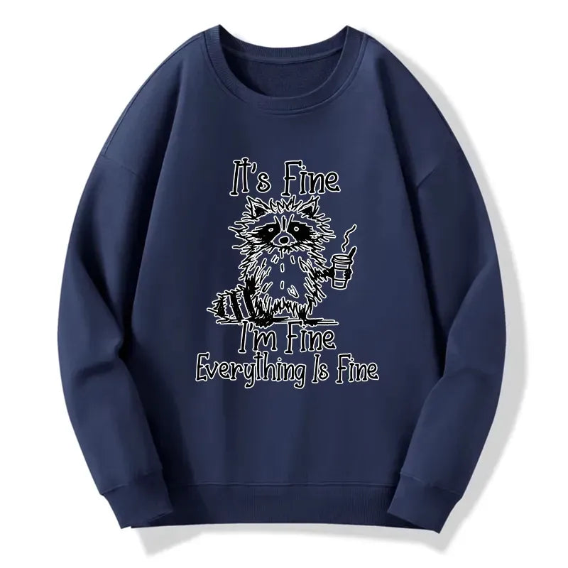 Kyoto-Lion Raccoon Fine Meme Classic Sweatshirt