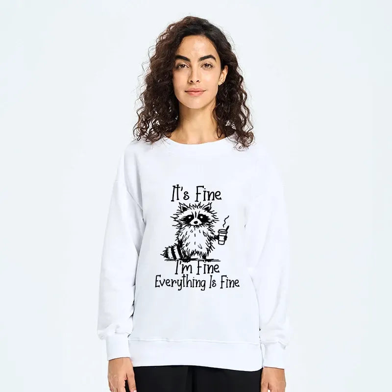 japanese raccoon meme sweatshirt for streetwear