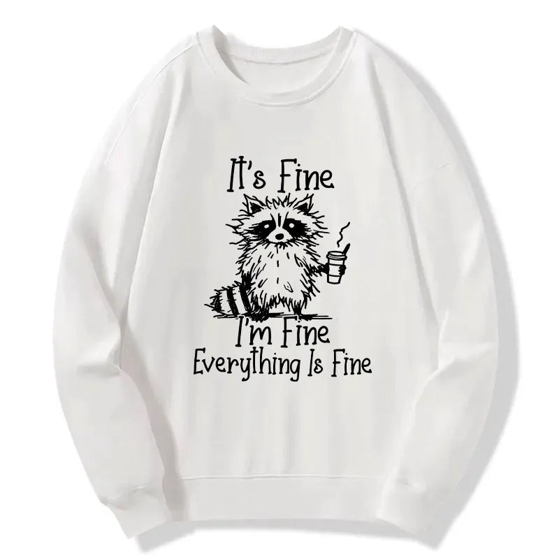 classic raccoon meme sweatshirt for daily wear