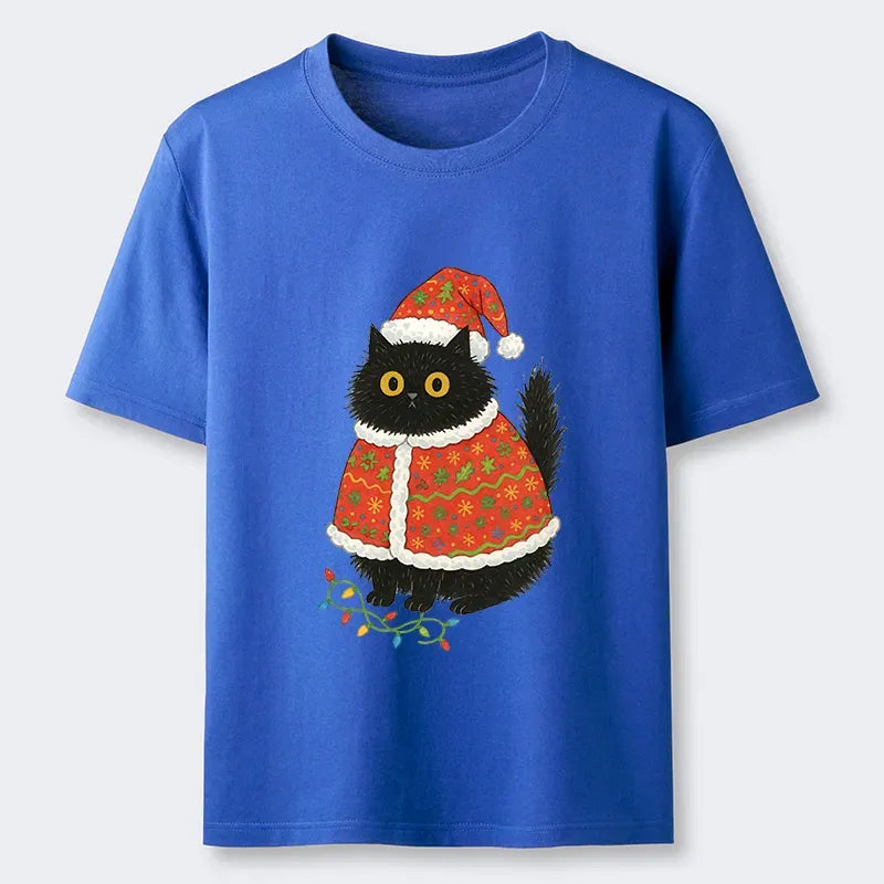 Japanese Cat Santa Hat T-Shirt