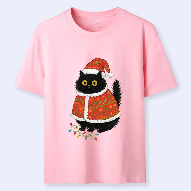 Kyoto-Lion Cat Wearing Santa Hat Classic T-Shirt