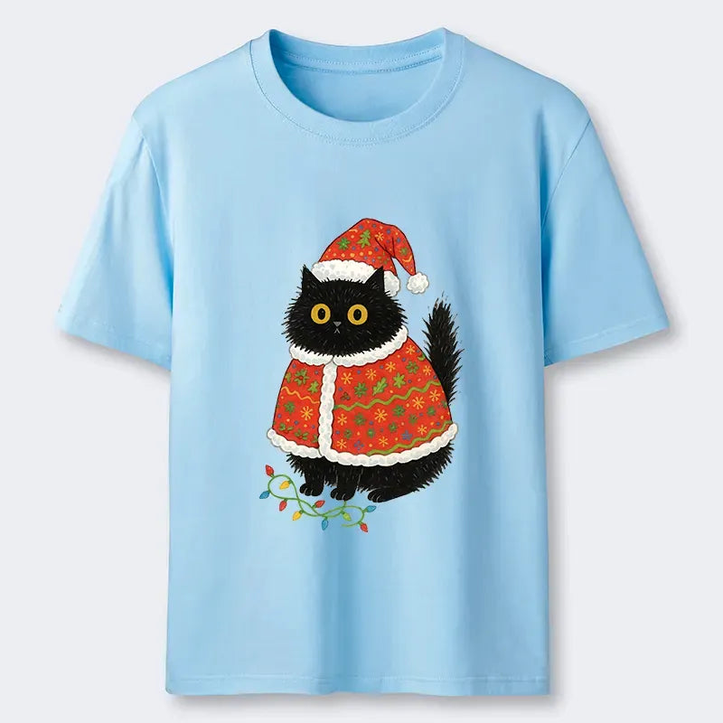 Kyoto-Lion Cat Wearing Santa Hat Classic T-Shirt