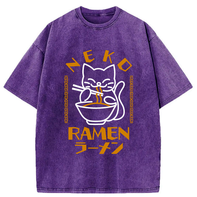 japanese cat ramen t-shirt gift idea