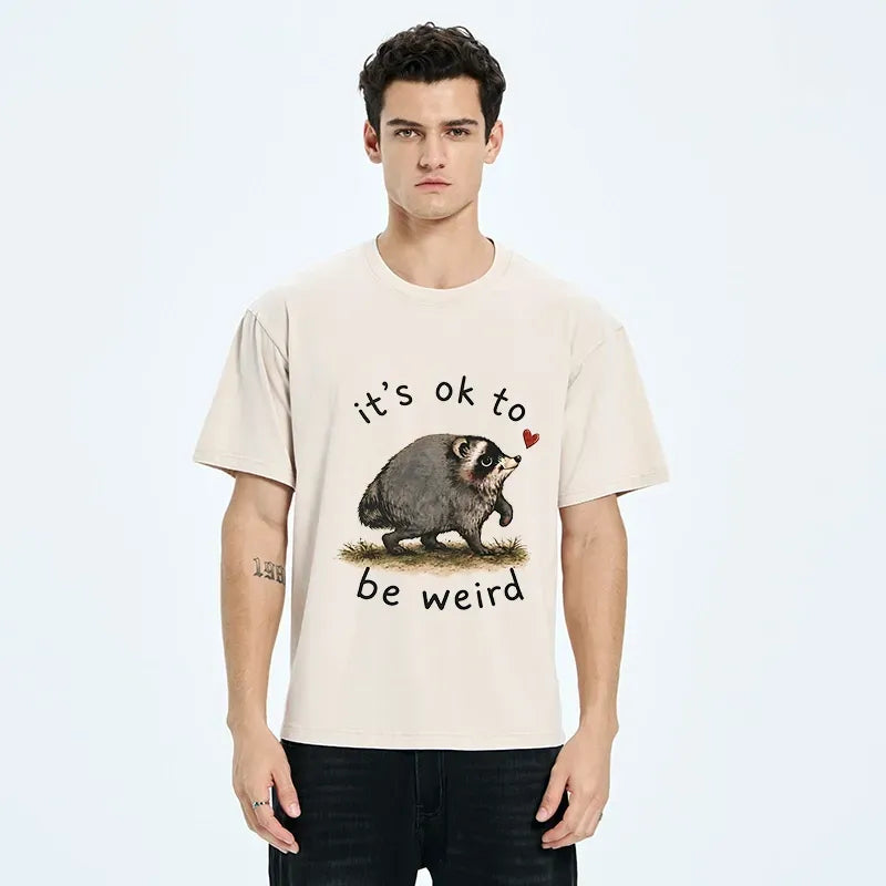 Kyoto-Lion Jimothy Weird Raccoon Art Washed T-Shirt