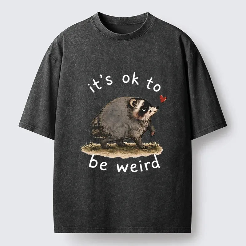 Kyoto-Lion Jimothy Weird Raccoon Art Washed T-Shirt