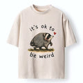 Weird Raccoon Art Washed T-Shirt for Daily Wear