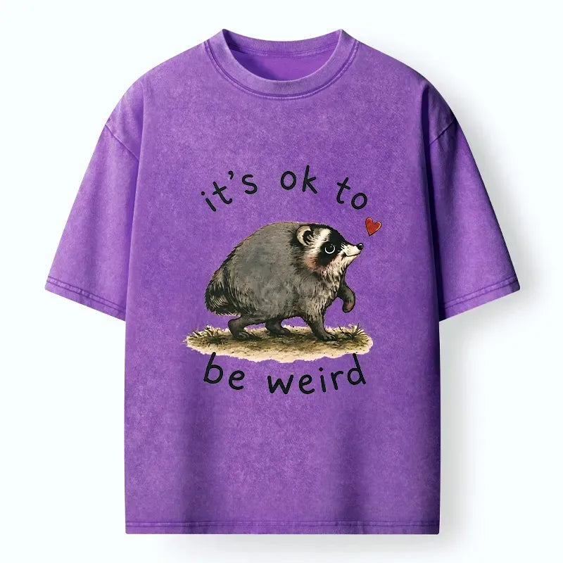 Kyoto-Lion Jimothy Weird Raccoon Art Washed T-Shirt