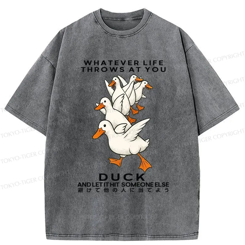 Funny Japanese washed t-shirt for daily wear
