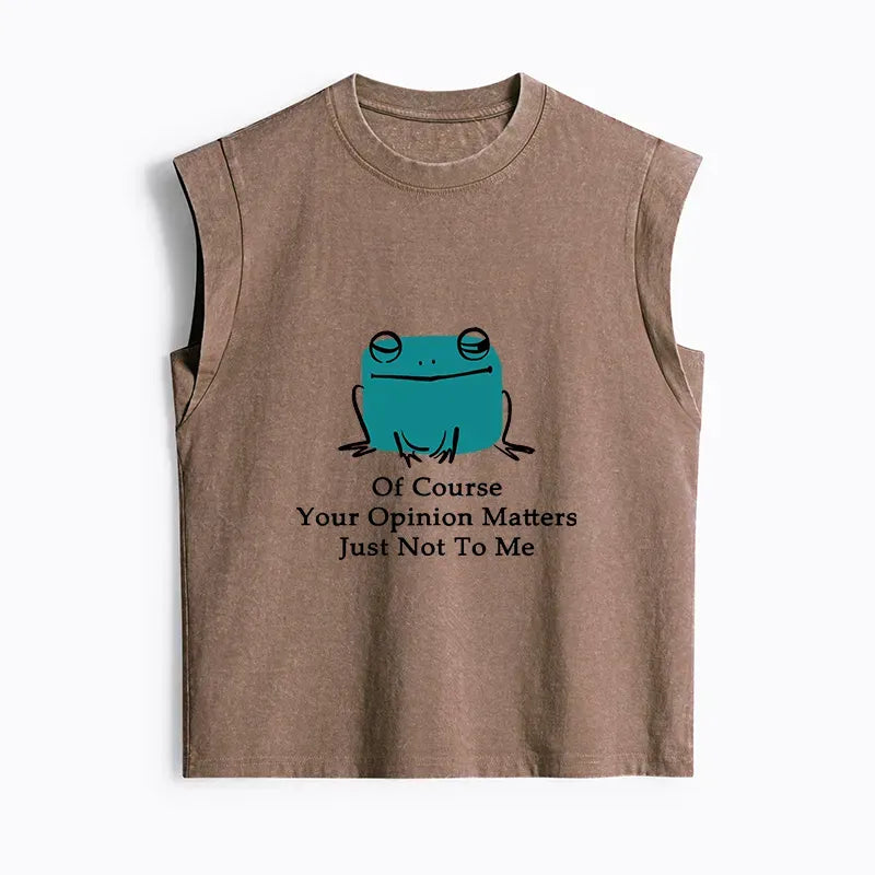Kyoto-Lion Cool Frog Unbothered By Others Opinions Women's Washed Tank Tops