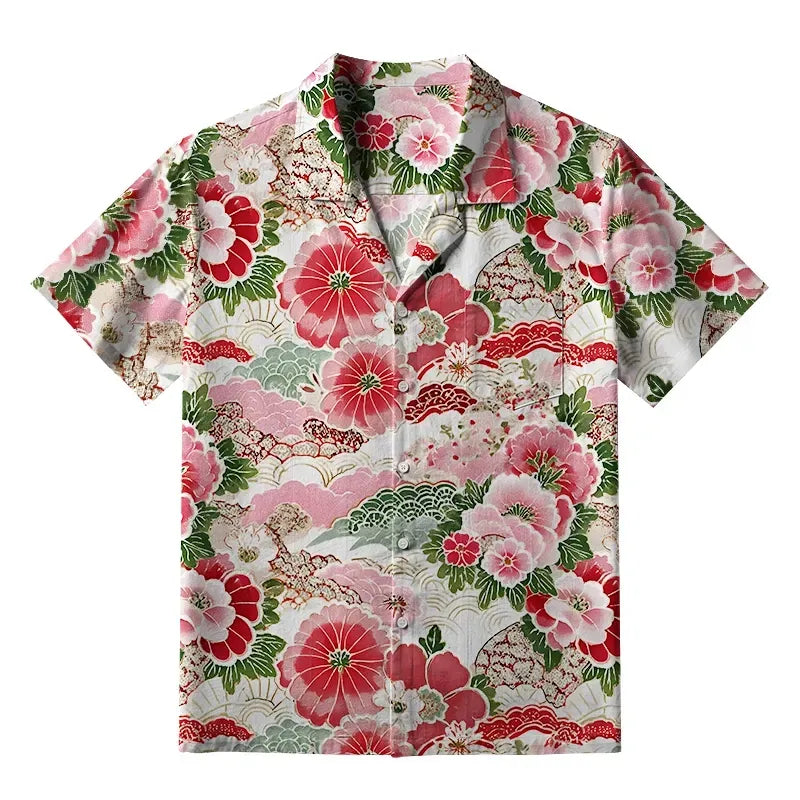 Kyoto Lion Floral Shirt for Streetwear