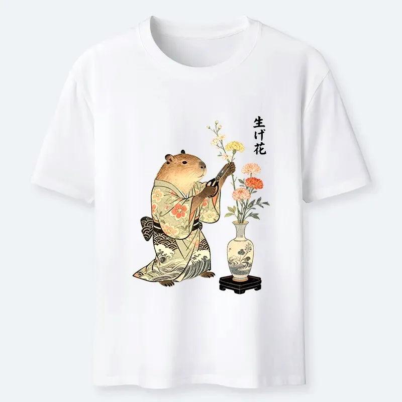 Japanese Art Capybara Tee for Casual