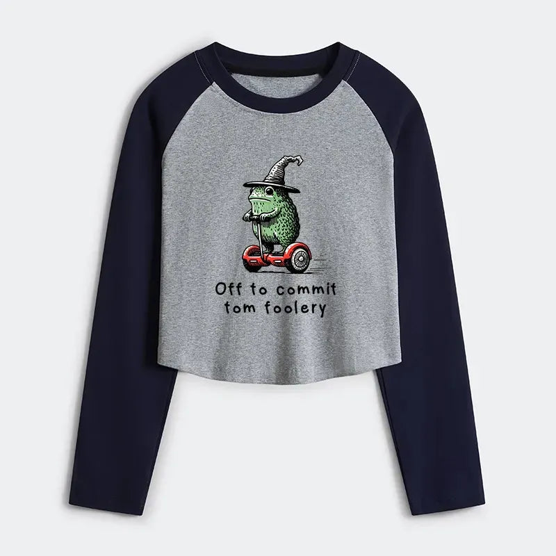 Retro Frog Raglan T-Shirt for Daily Wear