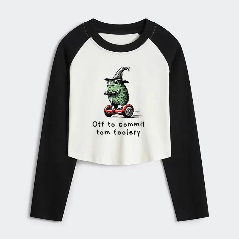 Retro Frog Raglan T-Shirt for Daily Wear