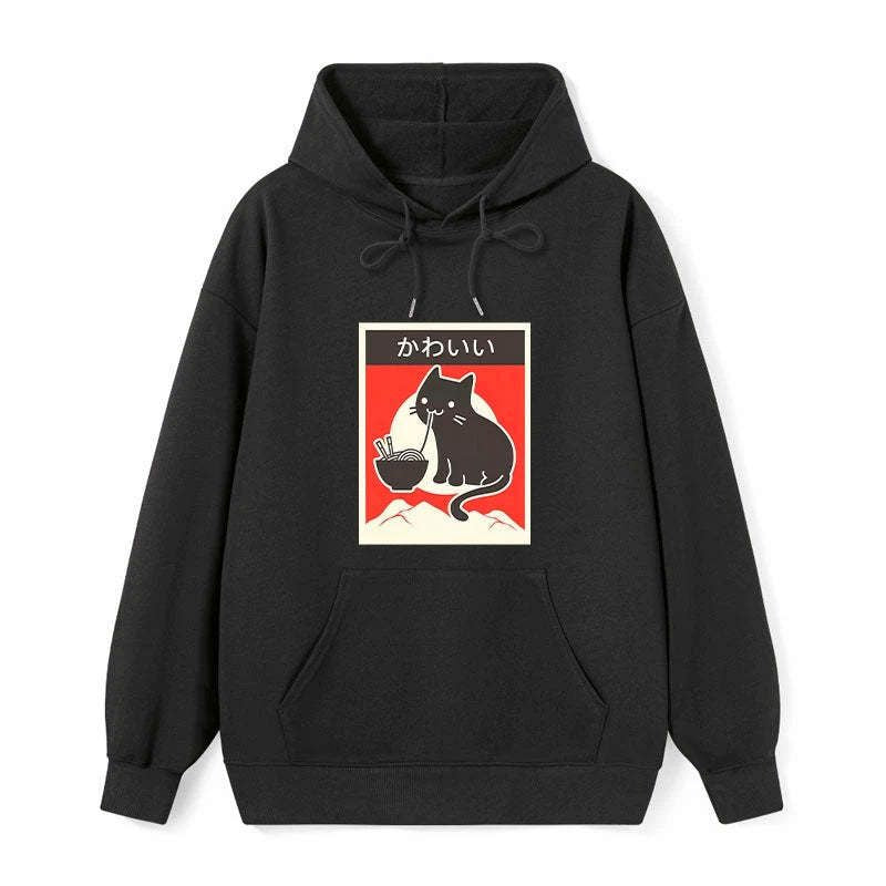 Kyoto-Lion 'Kawaii' Vintage Style Japenese Ramen Cat Classic Hoodie
