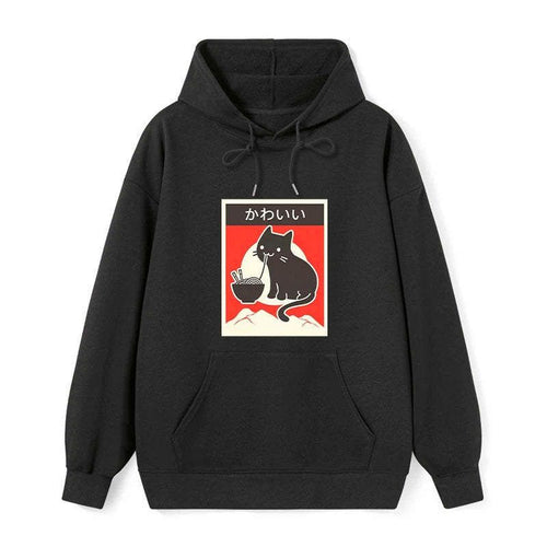 Kyoto-Lion 'Kawaii' Vintage Style Japenese Ramen Cat Classic Hoodie