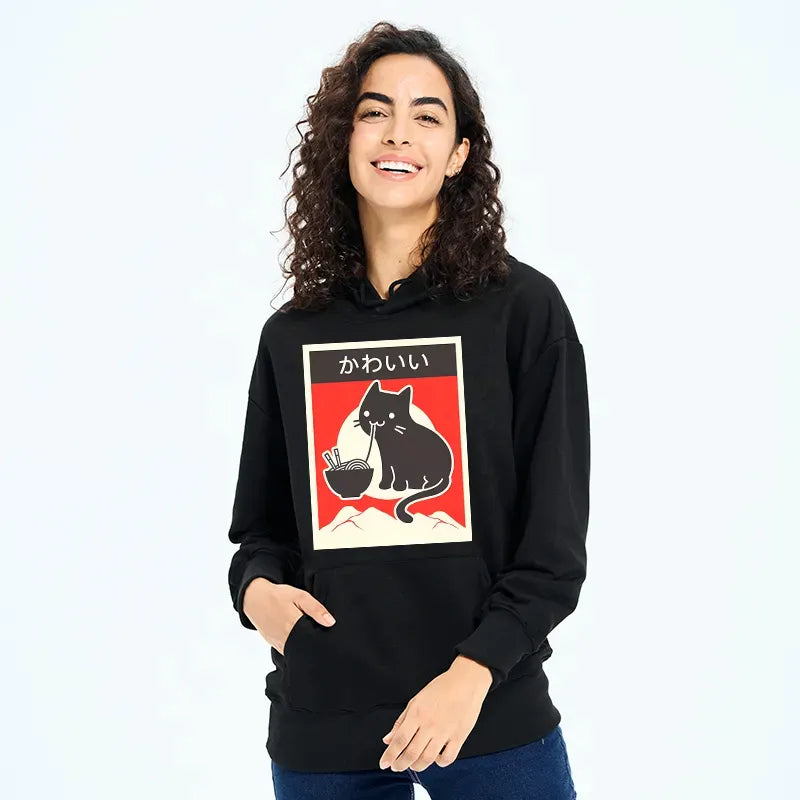 kawaii cat ramen hoodie free shipping