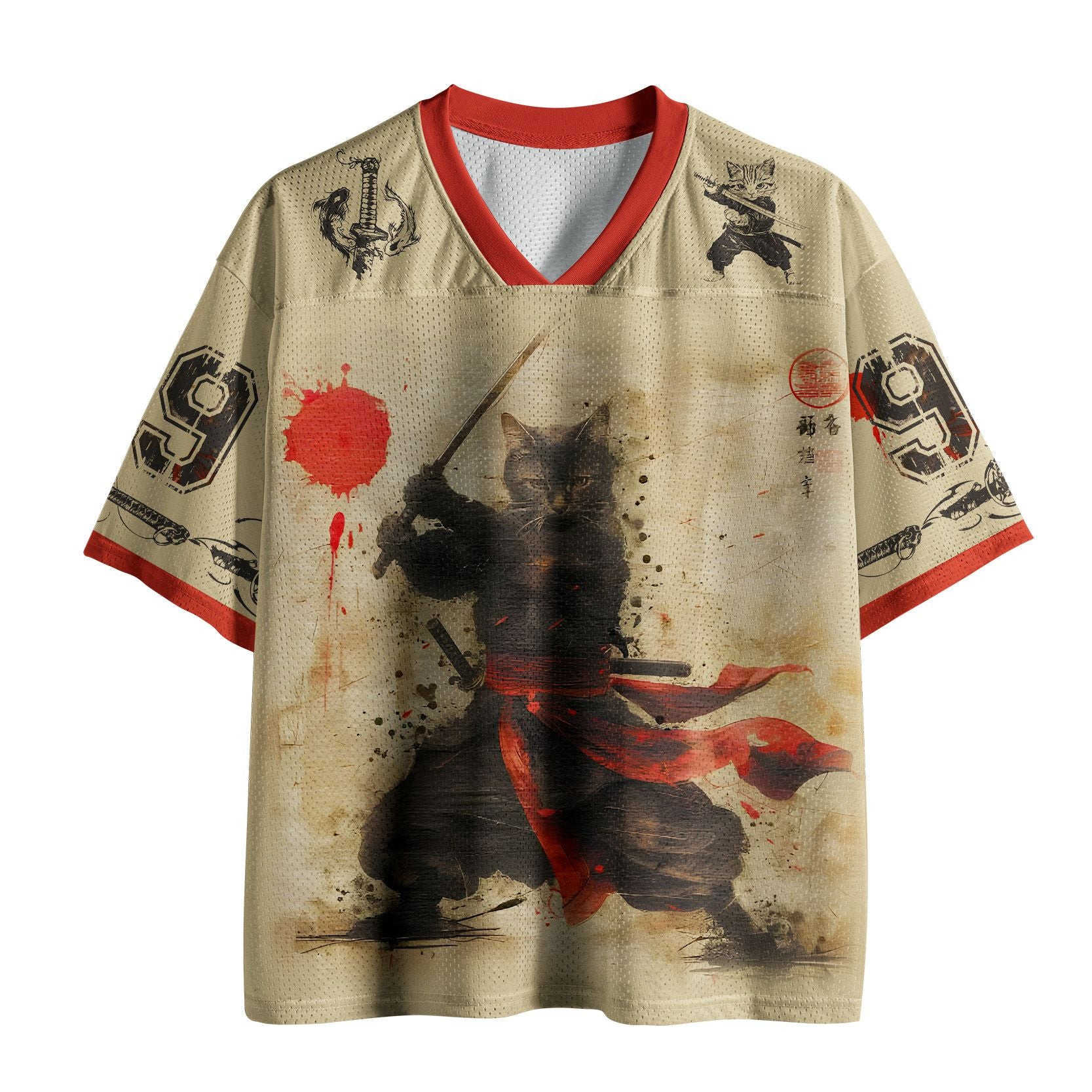 Samurai Cat Jersey for Streetwear