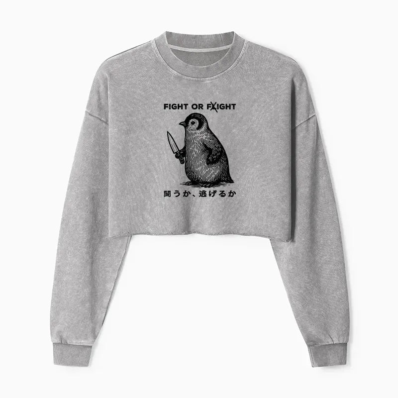 Washed Crop Sweatshirt for Everyday Wear