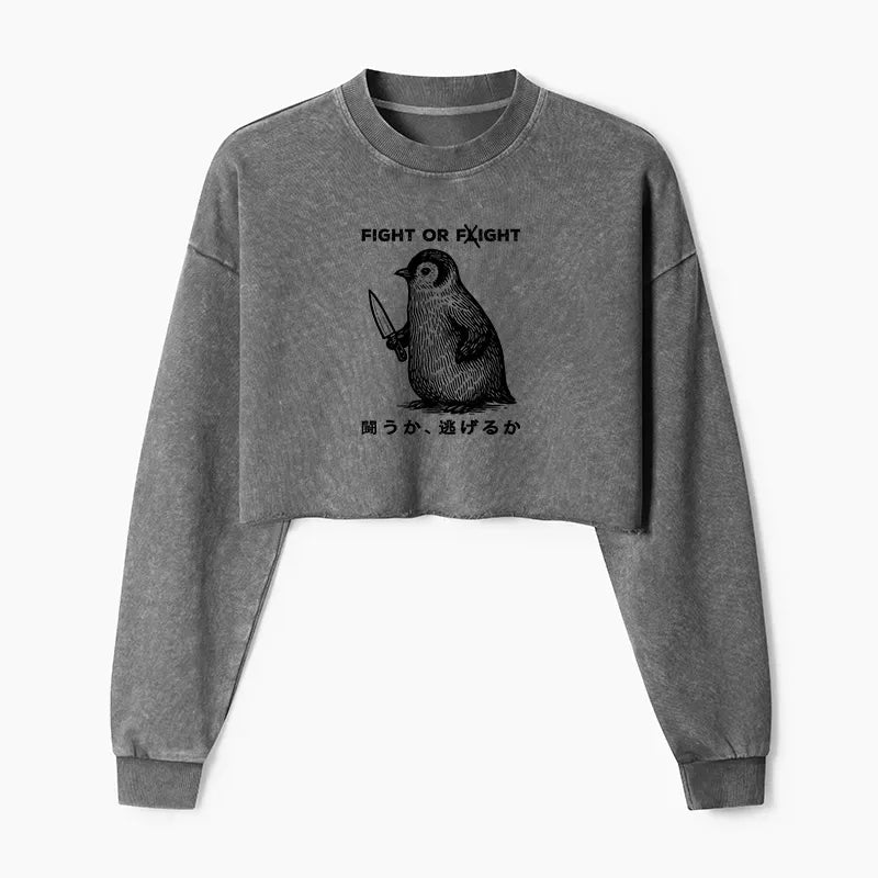 Washed Crop Sweatshirt for Everyday Wear