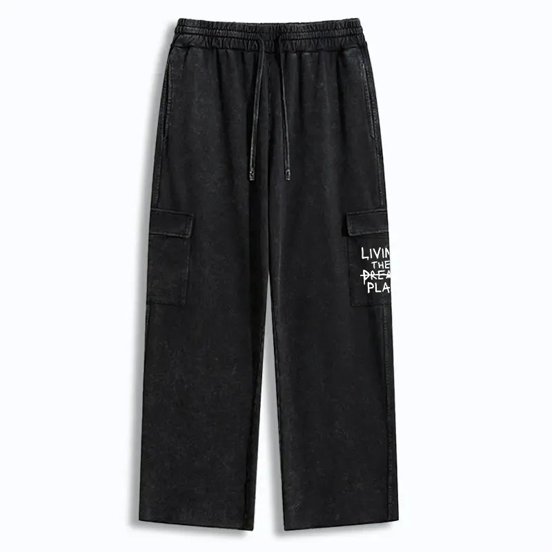 washed utility sweatpants for daily wear